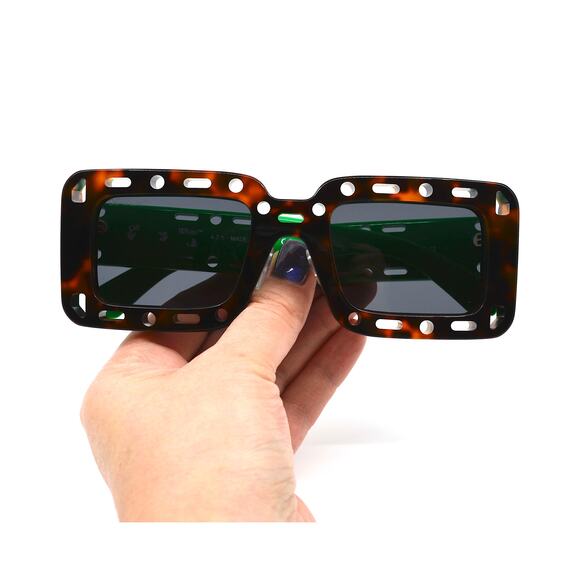 NEW! OFF-WHITE ATLANTIC OER1025 6007 HAVANA/GREEN GREY AUTHENTIC SUNGLAS… - Picture 11 of 13